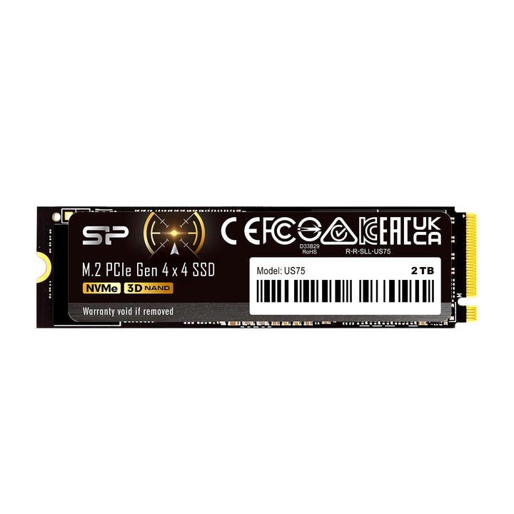 Silicon Power 2TB US75 NVMe 4.0 Gen4 PCIe M.2 SSD R/W up to 7,000/6,500 MB/s (SP02KGBP44US7505), 2TB
