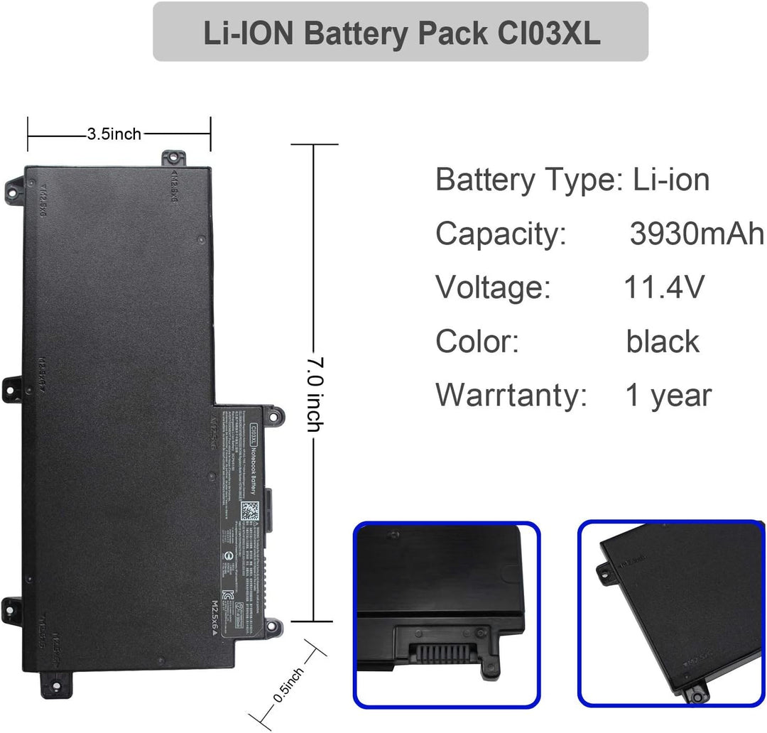 ANTIEE 48Wh CI03 CI03XL Akku Kompatibel mit HP ProBook 640 650 645 655 G2 G3 T7B31AA CI03048XL CIO3
