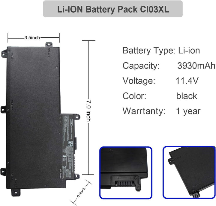 ANTIEE 48Wh CI03 CI03XL Akku Kompatibel mit HP ProBook 640 650 645 655 G2 G3 T7B31AA CI03048XL CIO3