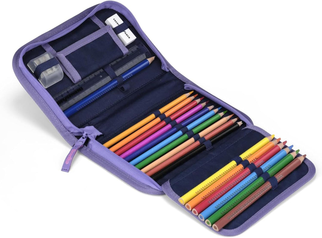 ergobag Federmäppchen Set 22-teilig, Lyra Buntstifte, Stundenplan-Fach, Kleingeld Fach, Lineal Bärla