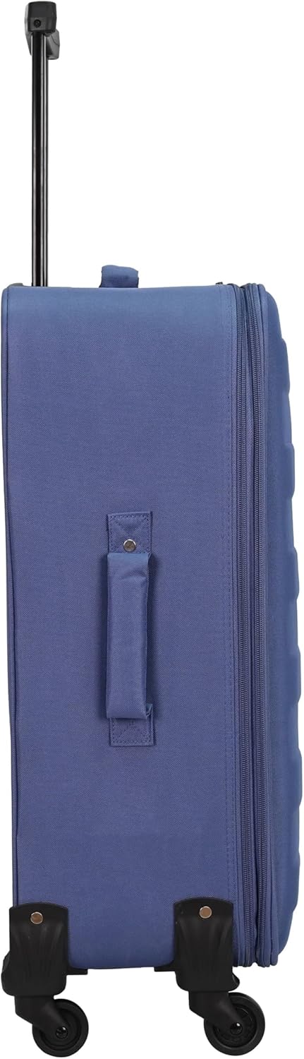 SIGN Stoffkoffer Reisekoffer Trolley (Handgepäck-Mittel-Gross-Set) + 5cm Dehnungsfuge (Blau, Mittler