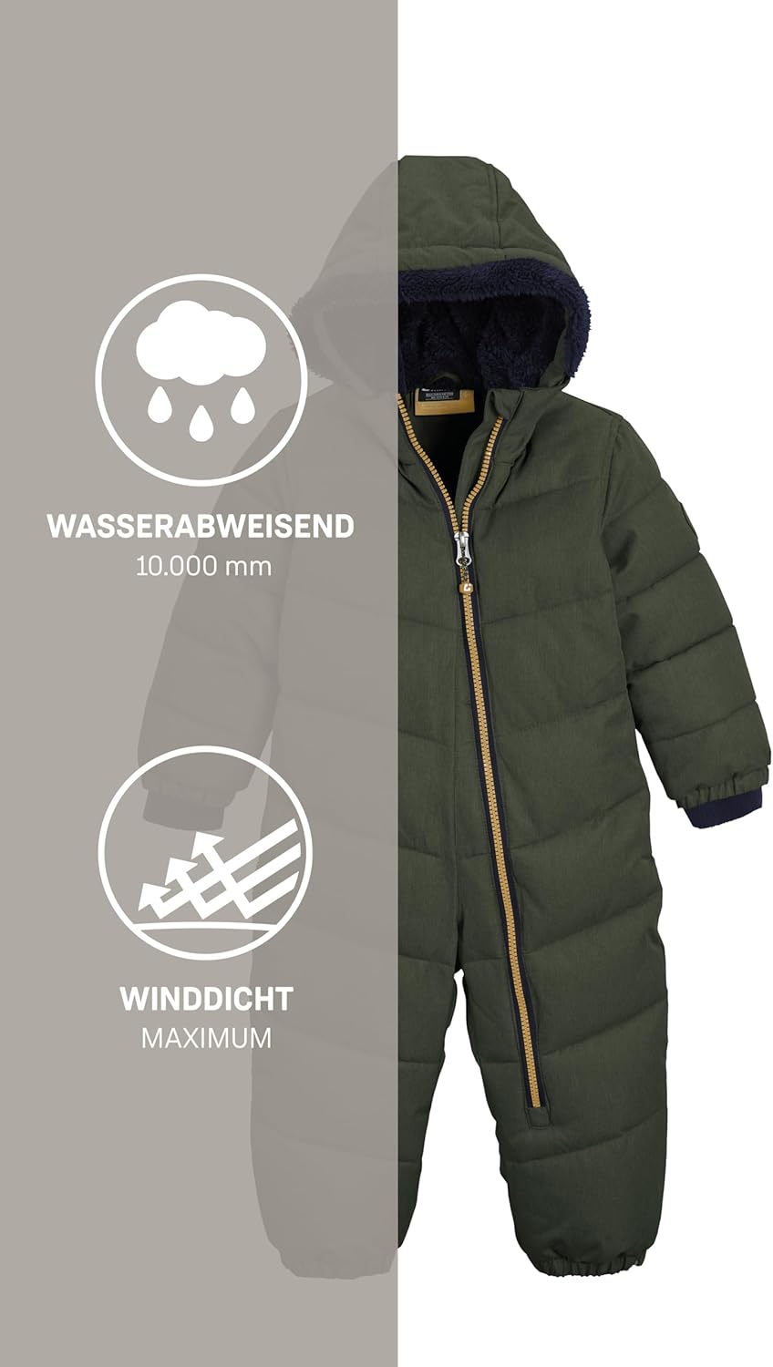 Killtec Unisex Karter Mini Overall in Daunenoptik mit Kapuze 74-80 dunkel waldgrün, 74-80 dunkel wal