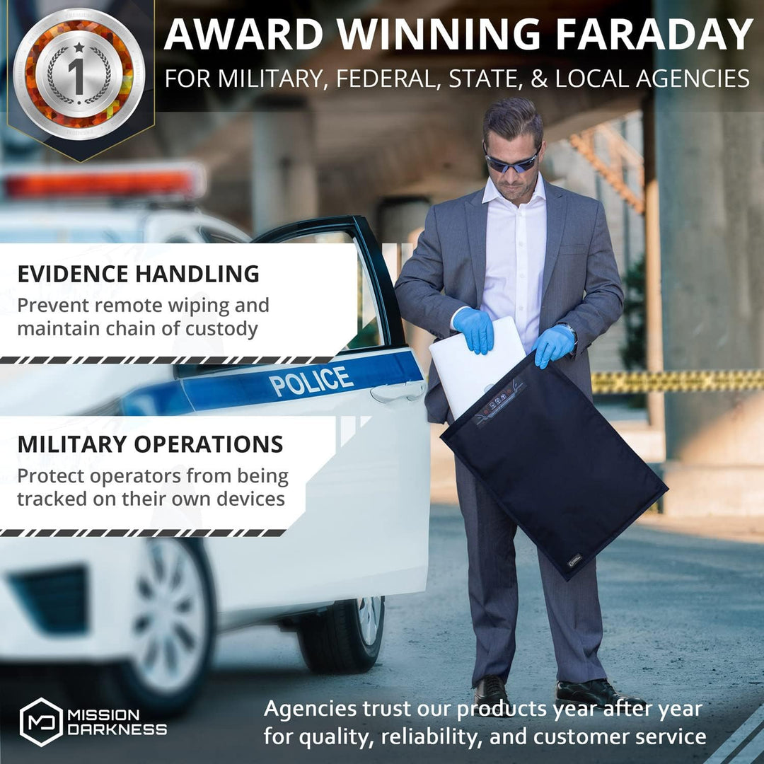 Mission Darkness Faraday-Tasche ohne Fenster für Laptops // Geräteabschirmung für Strafverfolgung un