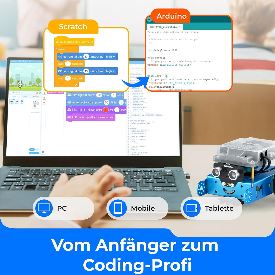 Makeblock mBot Smart Roboter Spielzeug, Scractch/Arduino Programieren Lernen, Roboter Programmierbar