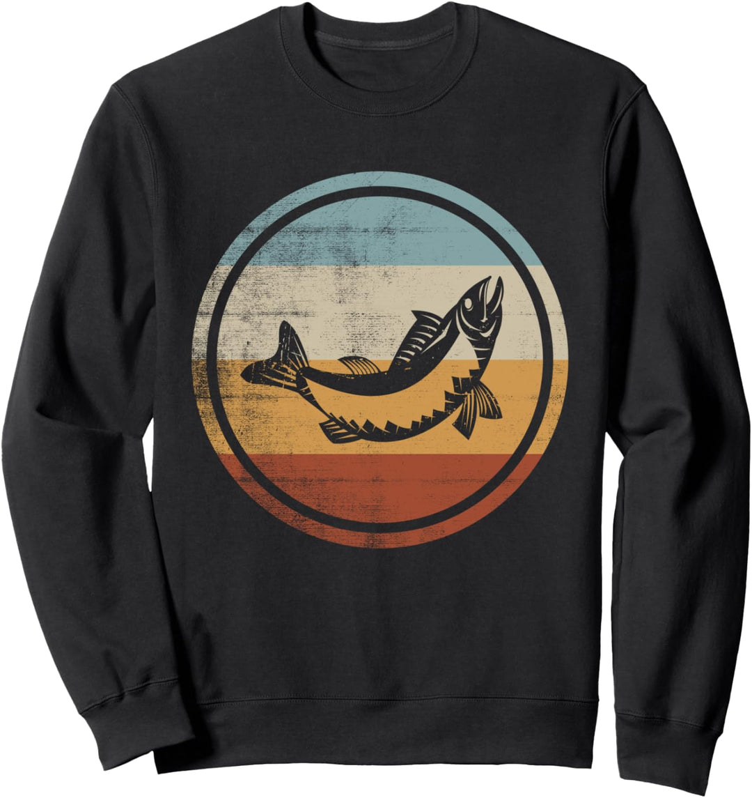 Retro Vintage Design Angeln Fischen Forelle Sweatshirt
