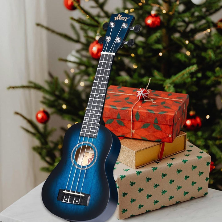 Winzz Ukulele Sopran Anfänger Set Kinderm Erwachsene, Einzigartiges Farbdesign, mit Tasche, Stimmger