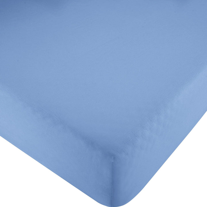 Erwin Müller Spannbettlaken, Spannbetttuch Renforcé Würzburg, Uni, blau, Grösse 190x200 cm - 200x200