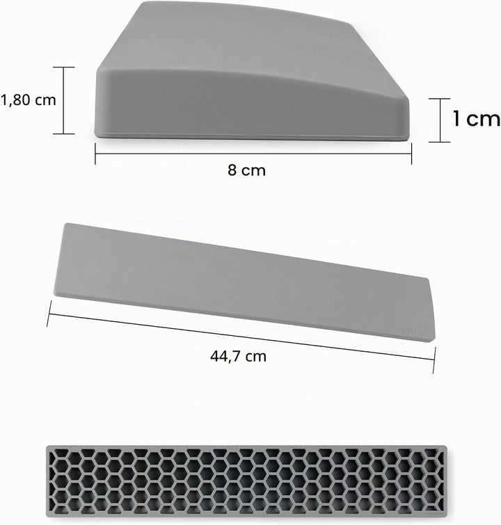 Keychron Gray Silicone Wrist & Palm Rest – 447mm (17.6") Full Size for K10 Pro / K10 Max / Q6 / Q6 P