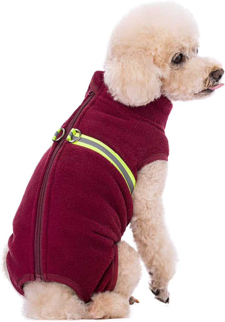 Kleiner Hundepullover, weiches Fleece mit reflektierender Weste, Hunde-Sweatshirt, Welpen-Winterklei