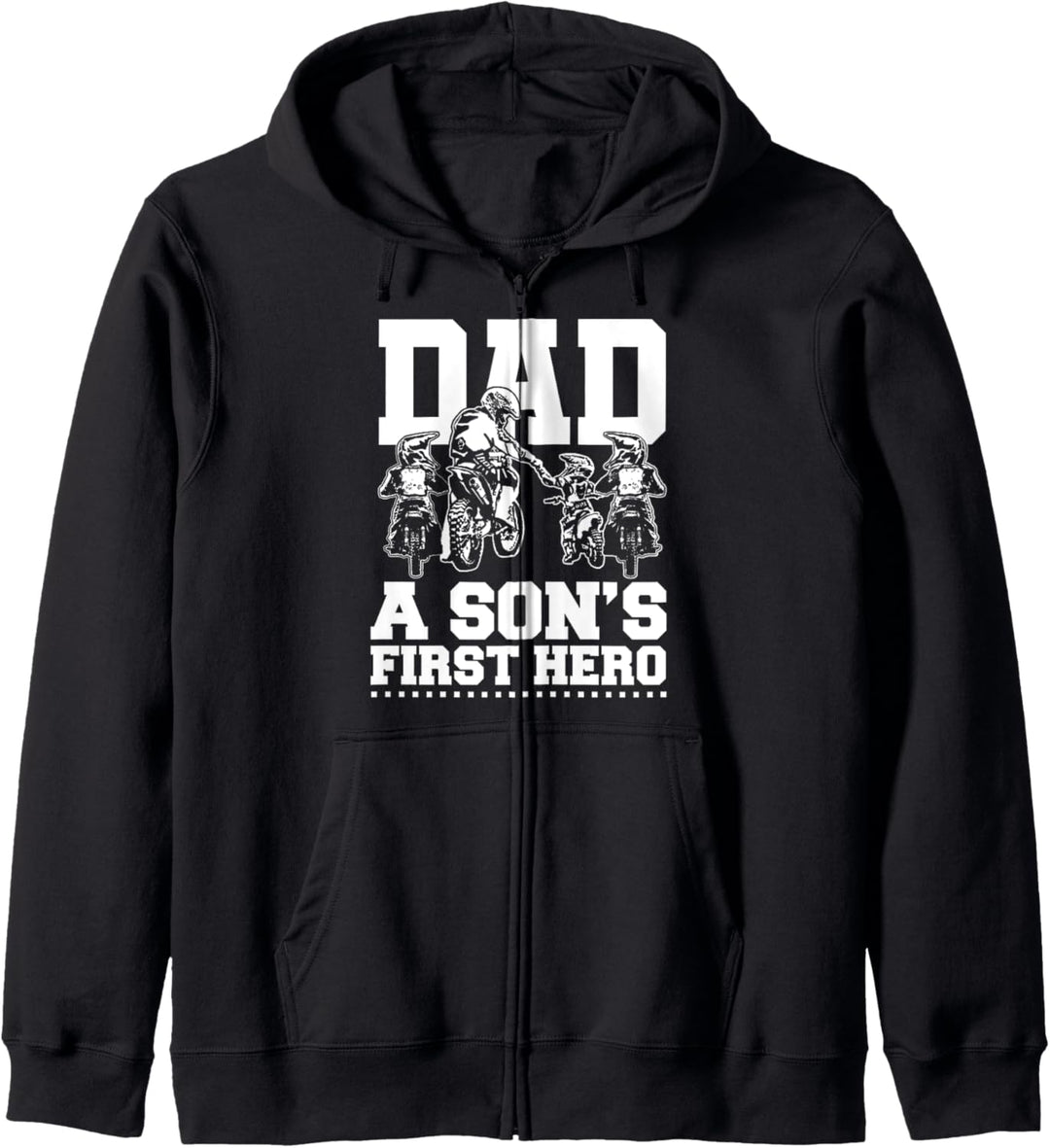Motocross Vater Dad Held Sohn Motorrad Dirt Bike Geschenk Kapuzenjacke