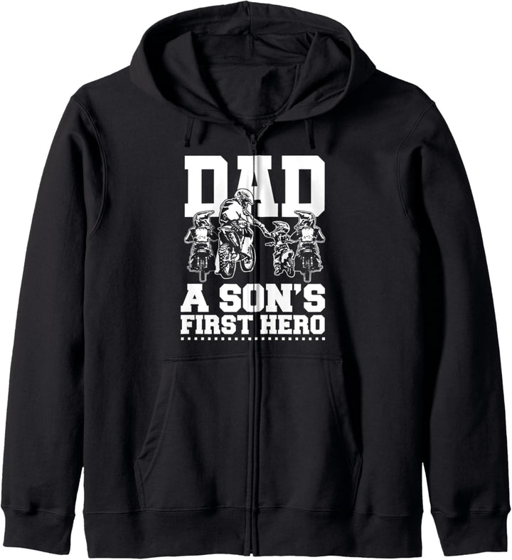 Motocross Vater Dad Held Sohn Motorrad Dirt Bike Geschenk Kapuzenjacke