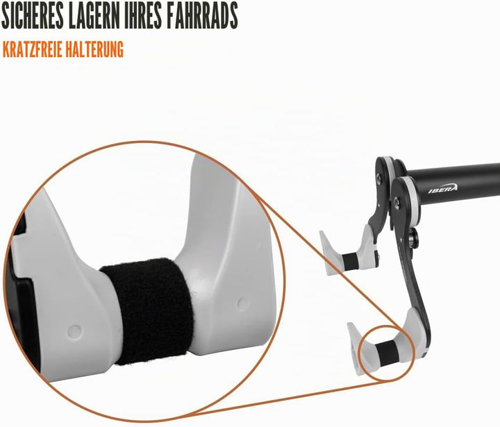 Ibera Fahrrad-Wandhalter, Fahrradaufbewahrung, Horizontal Wall 45 ° Winkel einstellbar, Single Aufbe
