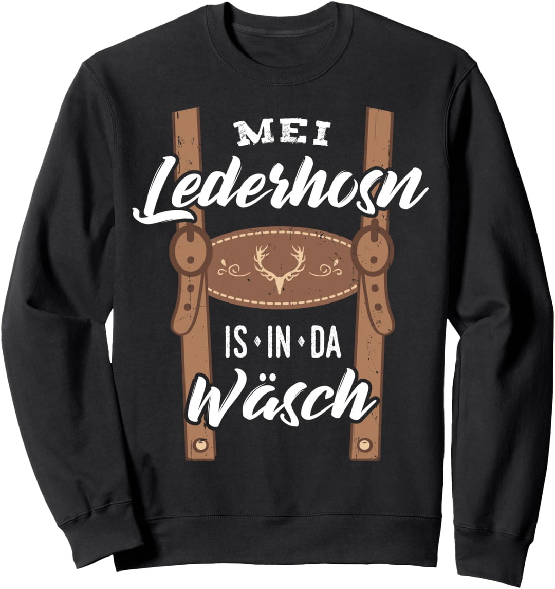 Mei Lederhosn is in da Wäsch T-Shirt Lederhose Herren Sweatshirt