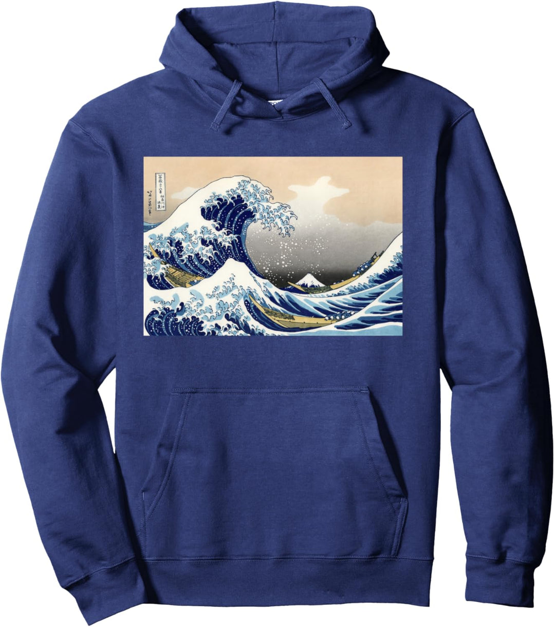 Die grosse Welle vor Kanagawa Hokusai, japanische Welle der bildenden Kunst Pullover Hoodie