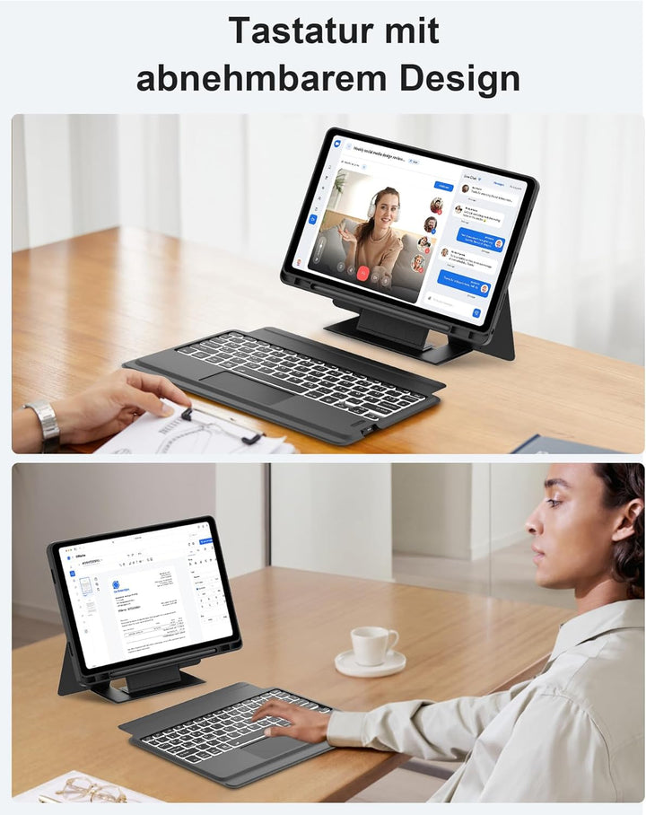 Für Galaxy Tab A9+ 11" Hülle mit Tastatur (2023 SM-X210/X215/X216) - DE QWERTZ, Ergonomische, Innova