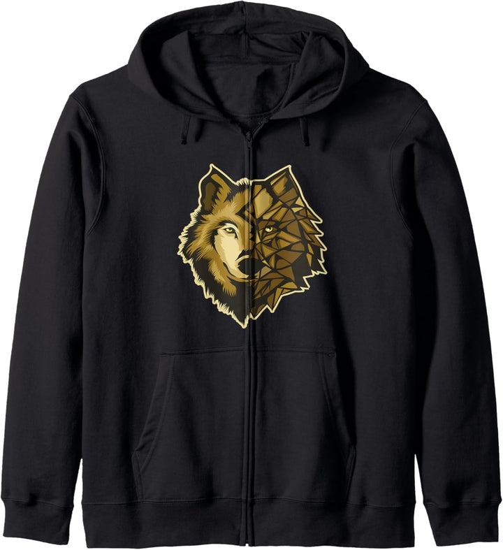 Wolf Geschenk geometrische Wölfe Kapuzenjacke