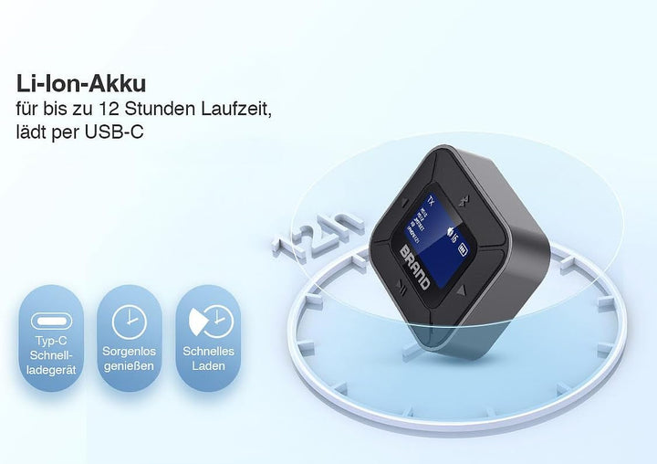 auvisio 4er-Set 2in1-Audio-Transmitter- & Receiver mit Bluetooth 5.3, Display