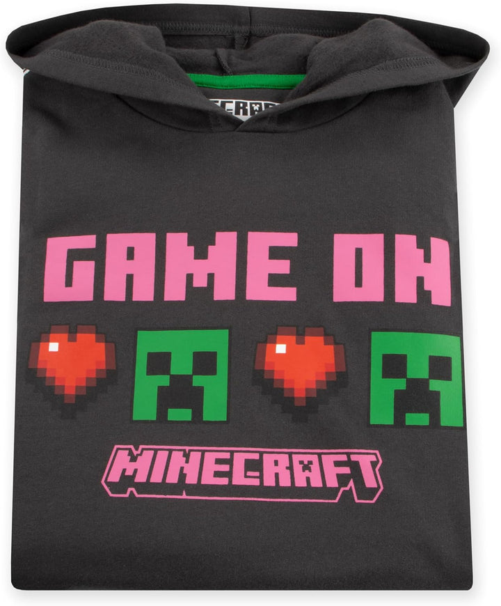 Minecraft Pullover Mädchen | Creeper Kinder Pullover | Kapuzenpullover Für Mädchen 152 Grau, 152 Gra