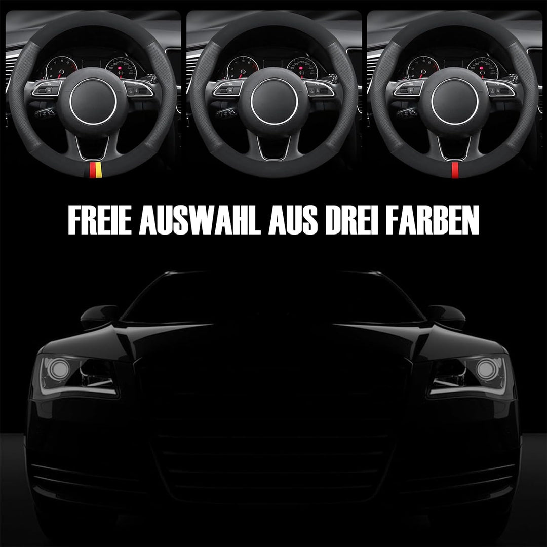 Ergocar Auto Lenkradbezug Rutschfester Auto Sport Lenkradschutz Mikrofaser Leder & PU Leder für Durc