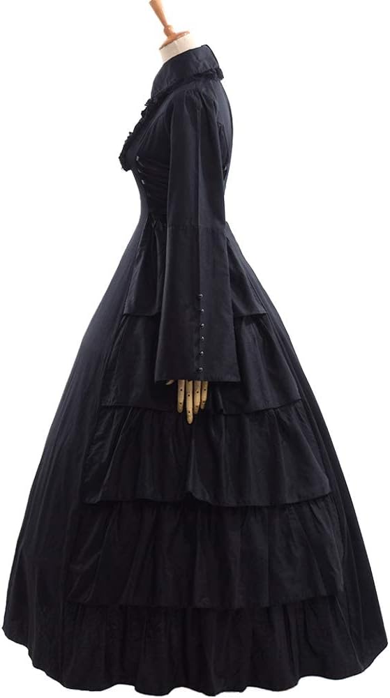 GRACEART Damen Gothic Viktorianisches Kleid Renaissance Maxi Kostüm (S), S