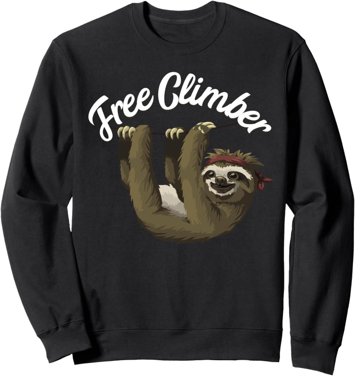 Bouldern Klettern Freeclimber Faultier Fun Sweatshirt