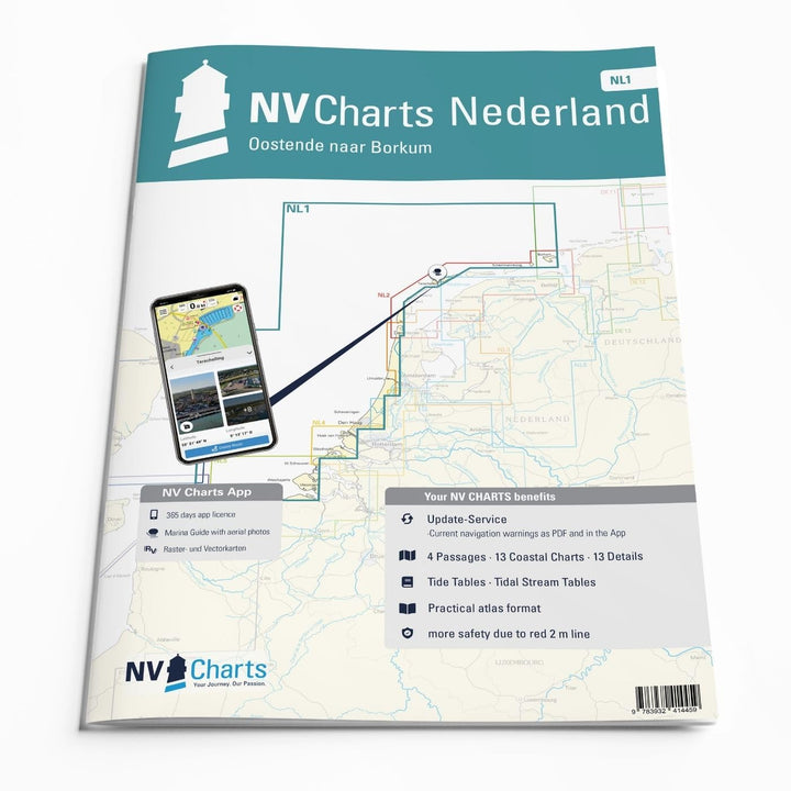 NV Atlas Nederland NL 1 mit App Lizenz - Seekarte Niederlande - Oosten naar Borkum