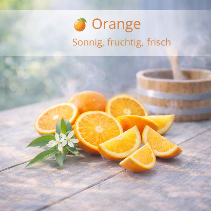 Dufte Momente Saunaaufguss-Konzentrat Orange – 1 Liter – fruchtig &amp; belebend – konzentriert &amp; ergieb