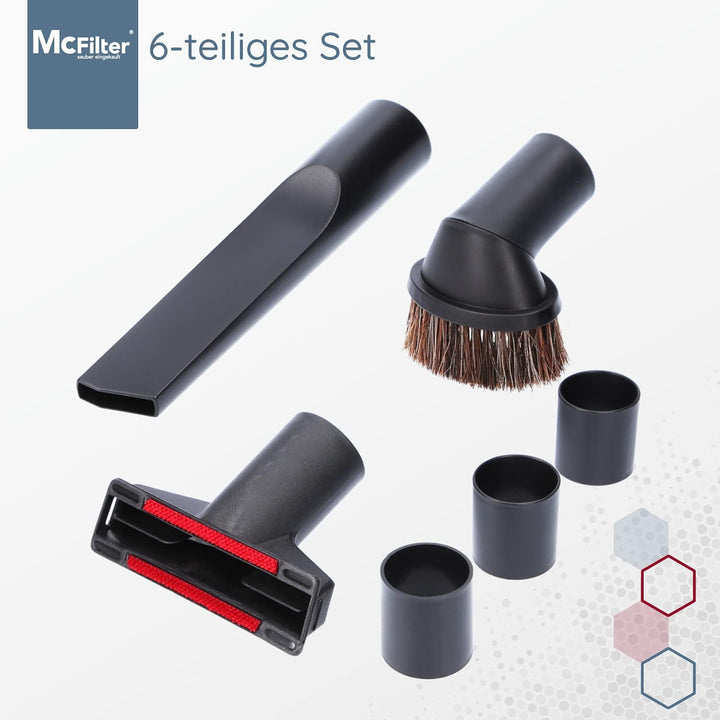 McFilter Düsenset 6-tlg. geeignet für Miele Compact/Complete C2 Staubsauger Serie, Anschluss 32/35mm