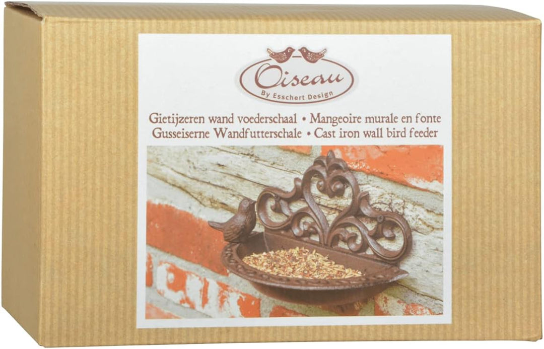 Esschert Design BR25 Serie Vogeltränke in Geschenkbox, antik braun