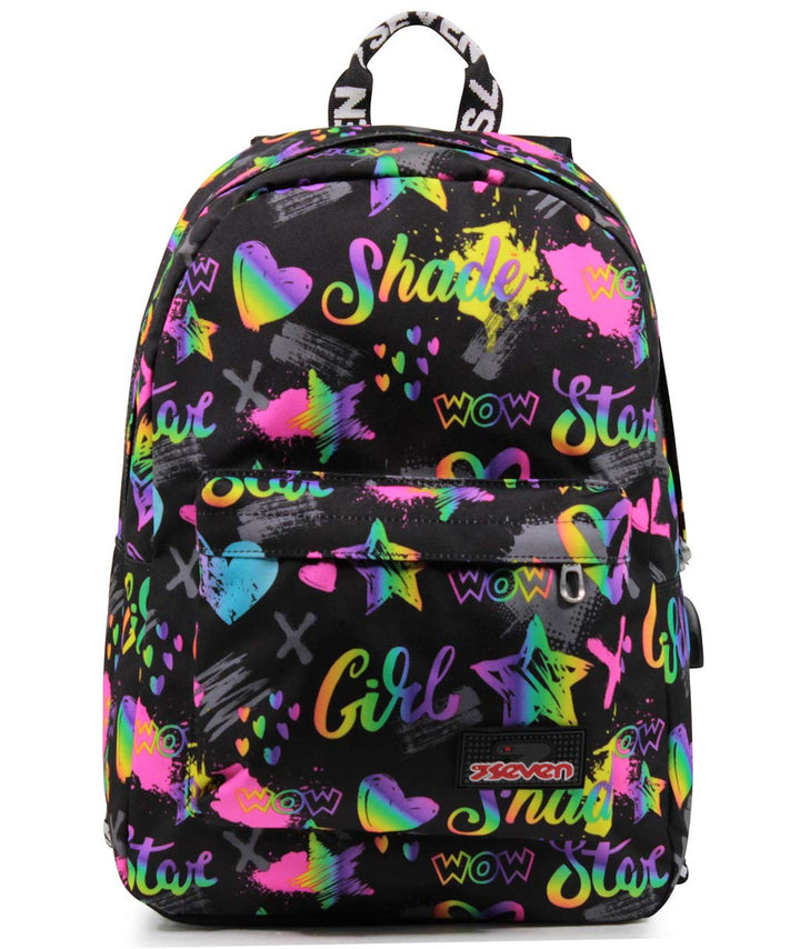 RUCKSACK ISCHOOLPACK SEVEN IRIDESCENT Geräumige Schultasche für Teenager, Mädchen und Jungen, mit La