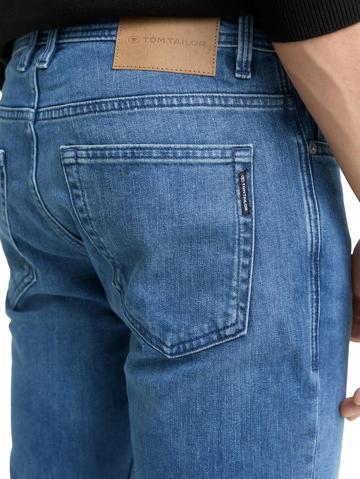 TOM TAILOR Herren Josh Regular Slim Jeans mit Coolmax®-Funktion 30W / 30L 10119 - Used Mid Stone Blu