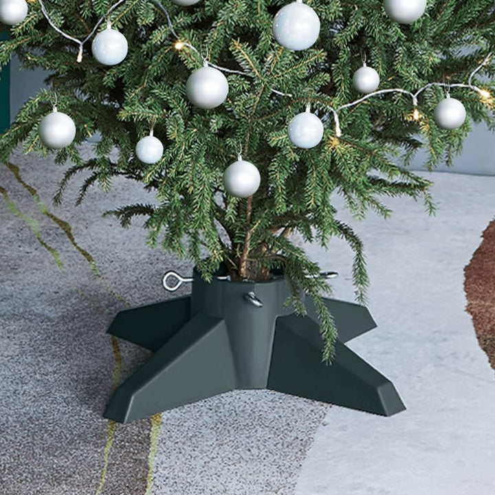 Christbaumständer Grün Kunststoff 55,5x55,5x15 cm mit Wasserbehälter 1,3 L für echten Baum bis 2,1 m