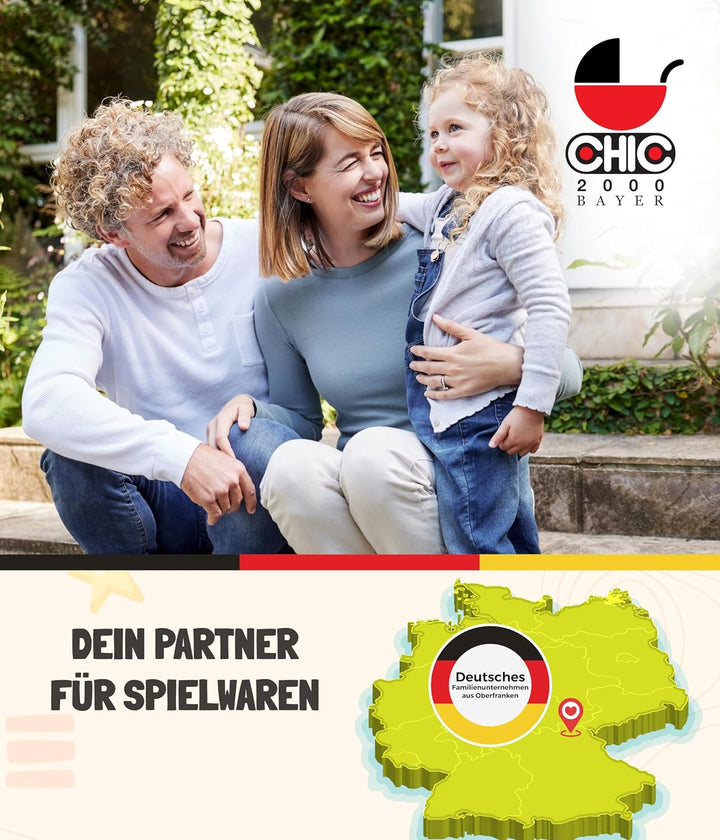 Bayer Chic 2000 595-33 Puppenwagen Mika, 2in1 Kombipuppenwagen für Kinder von 4 bis 8 Jahren, Butter