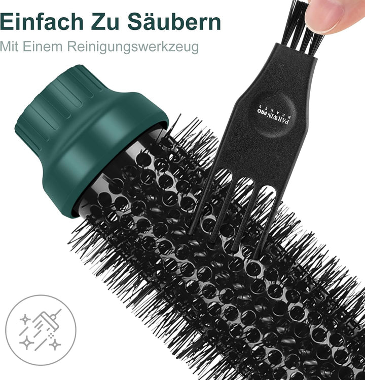 One-Step Warmluftbürste Föhnbürste, PARWIN PRO BEAUTY Rundbürstenföhn, 4 in 1 Rund Haartrockner lock