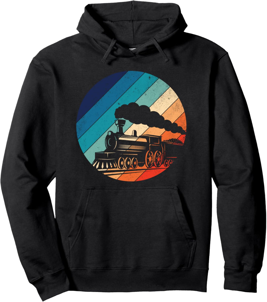Zug Eisenbahn Vintage Retro Lokomotive altes Modell Pullover Hoodie