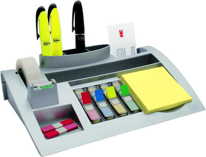 Post-it Desk Organizer, Packung mit 1 Block Post-it Notes a 100 Blatt, 4 x 35 Haftstreifen Post-it I