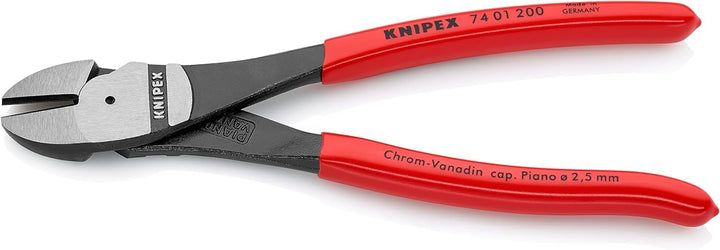 KNIPEX Kraft-Seitenschneider mit Kunststoff überzogen 200 mm, 74 01 200 Blau 200 mm / Standard-Verpa