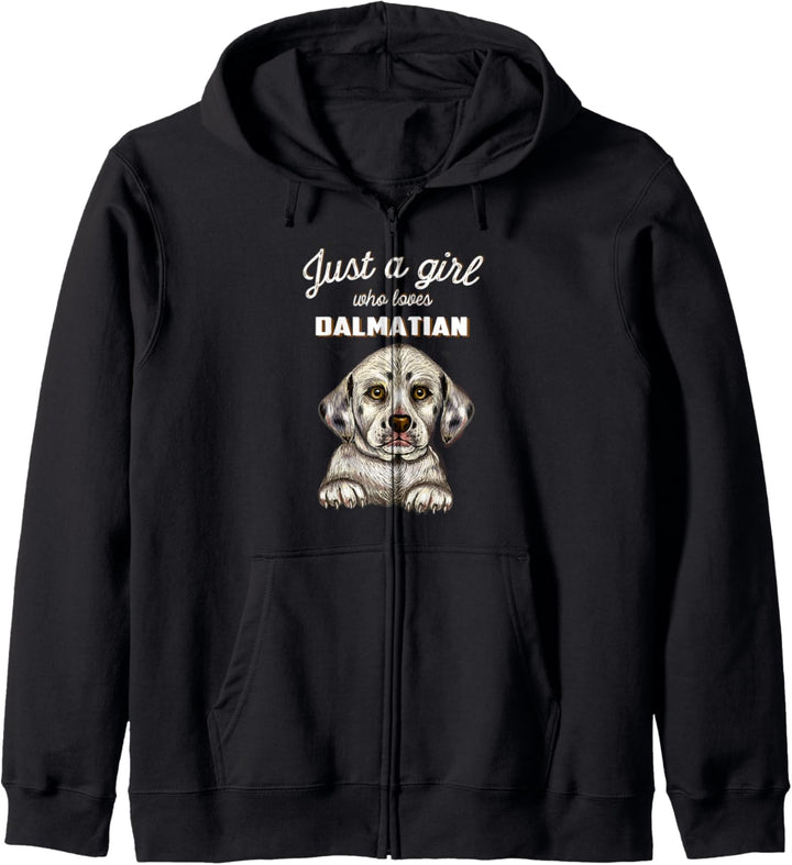 Nur ein Mädchen, das dalmatinische Besitzergeschenke liebt Kapuzenjacke