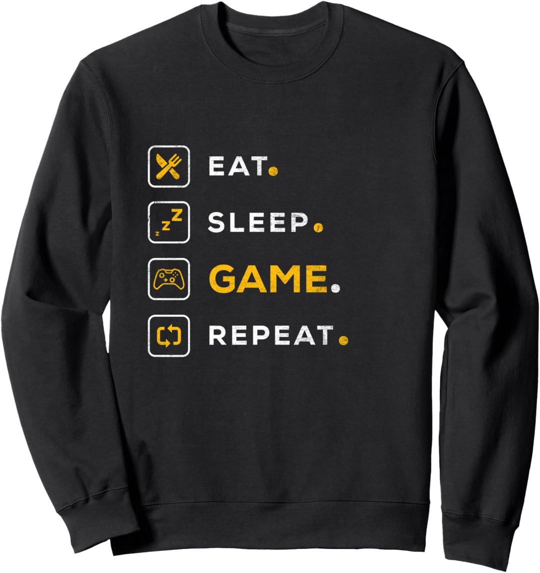 Funny Gamer Christmas Eat Sleep Game Sweatshirt