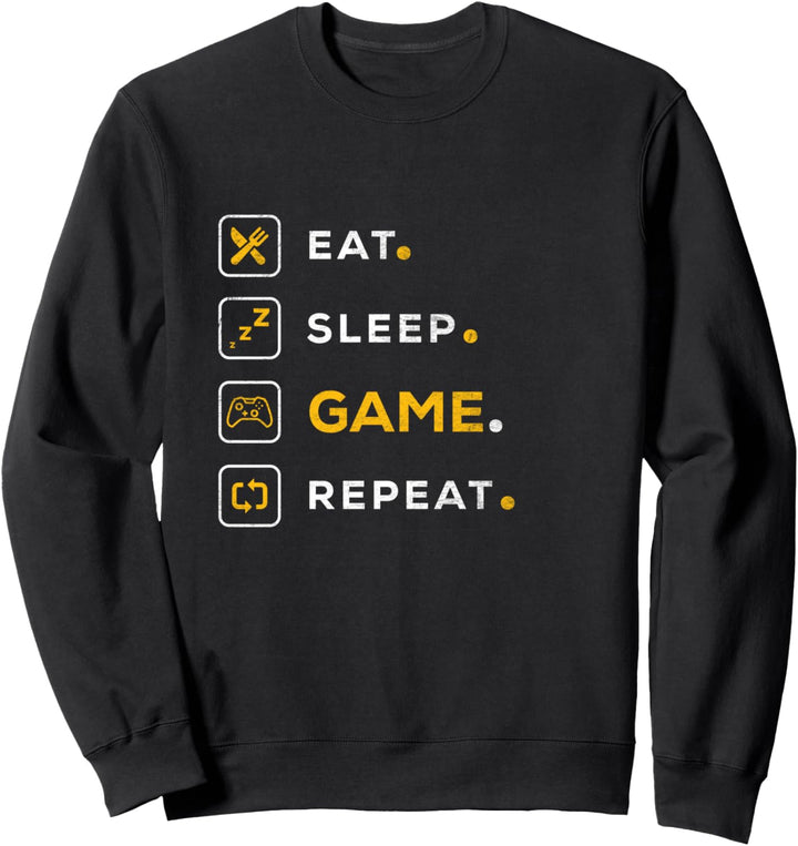 Funny Gamer Christmas Eat Sleep Game Sweatshirt