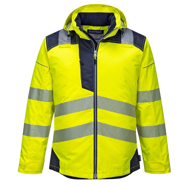 Portwest PW3 T400YNRXXL Warnschutz-Winterjacke, hochsichtbar, Gelb/Dunkelmarineblau, Grösse XXL XXL