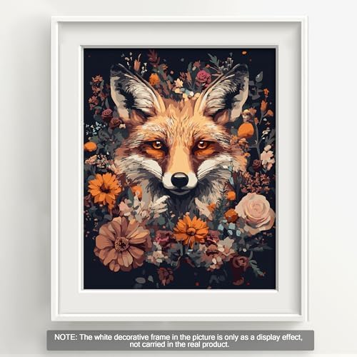 Bougimal Malen Nach Zahlen Erwachsene Tiere Mit Rahmen inklusive Pinsel und Acrylfarben - 40 x 50 cm