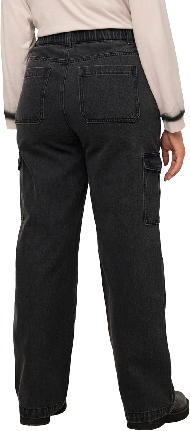 Ulla Popken Damen Cargo-Denim Hose, 42 Grosse Grössen