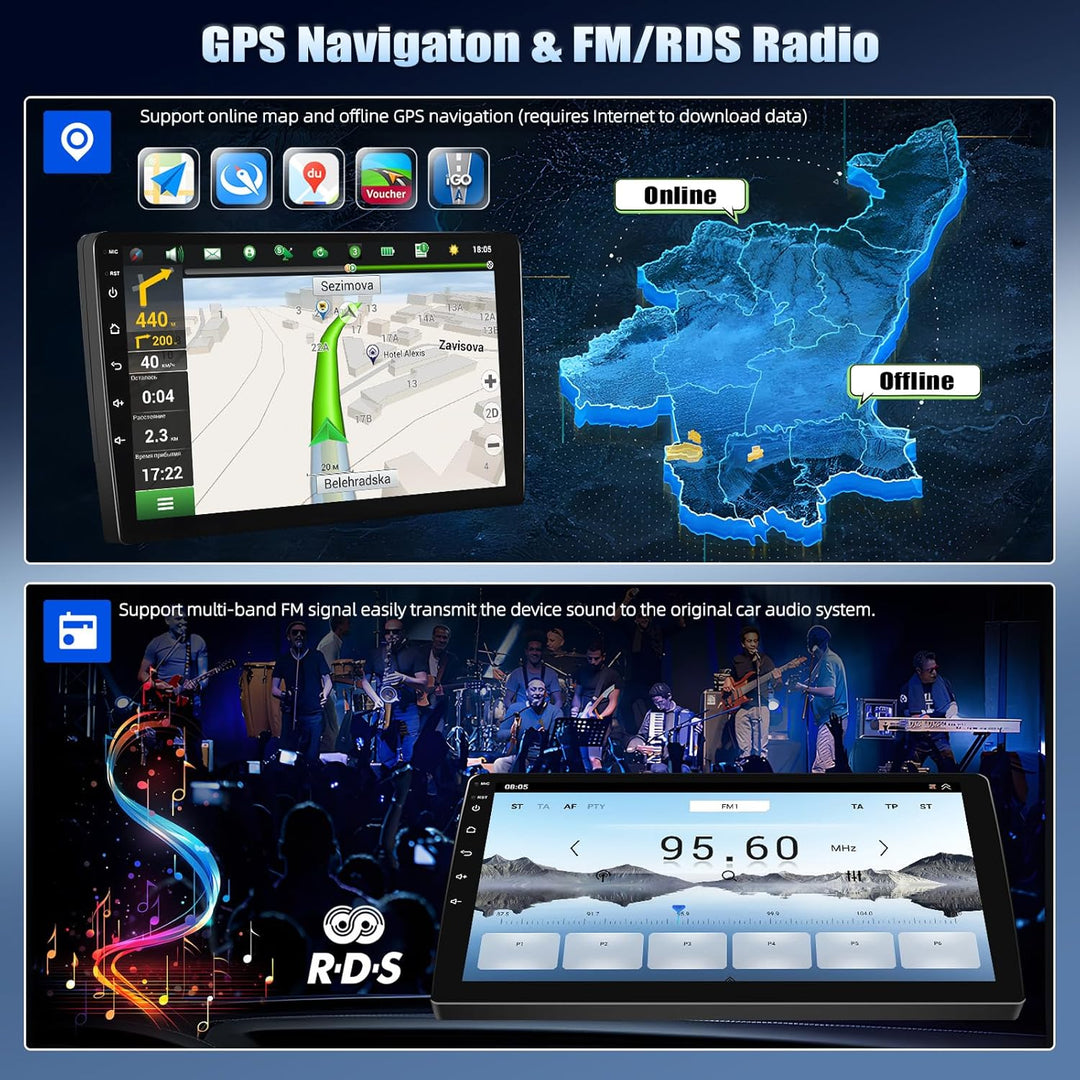 CAMECHO Android 15 Qualcomm Octa Core 4G+64G Autoradio für BMW E39/E53/M5/X5 1999-2005 mit Carplay A