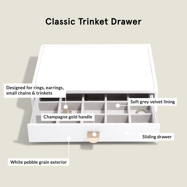 Stackers Pebble White Classic Jewellery Box - Set of 3 (with Drawers), White
