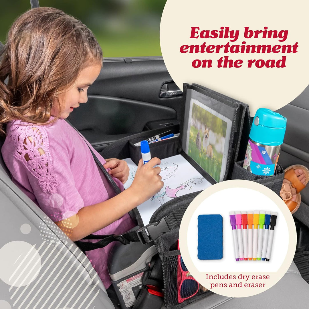 Lusso Gear Reisetisch Auto Kinder mit Schreibtafel | Unverzichtbare Reisebegleiter |Knietablett Kind