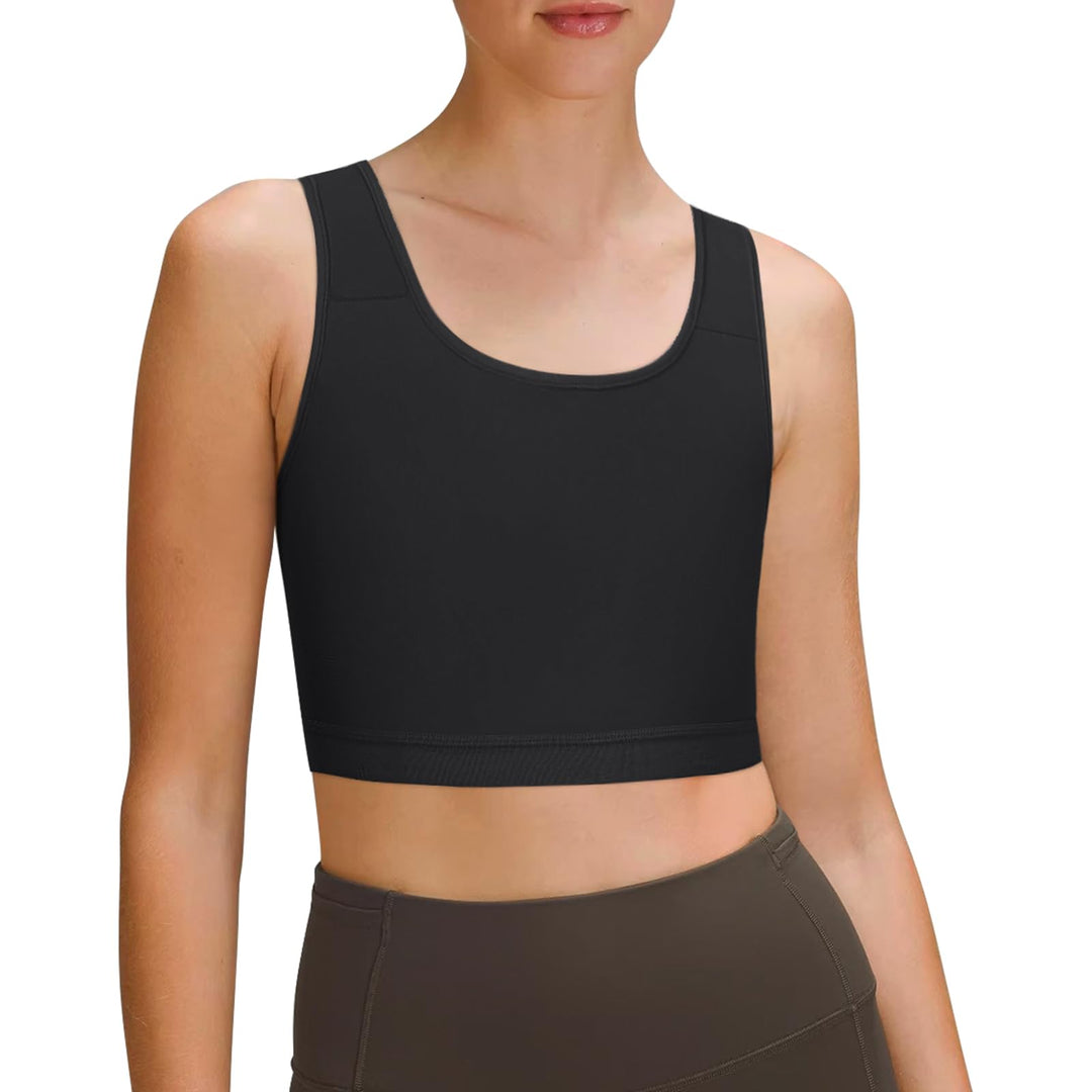 Brust Binder für Transgender FTM Atmungsaktive Halb Breast Binder Kompression BH Schwarz XXL, Schwar