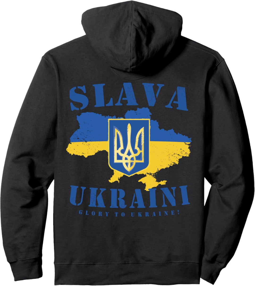 Karte der Ukraine Slava Ukraini Glory To Ukraine Flagge Pullover Hoodie