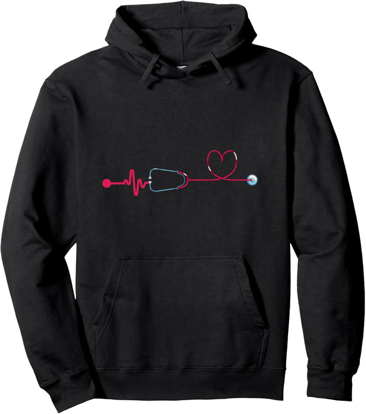 Krankenhaus Pflege Stethoskop Herzschlag Krankenschwester Pullover Hoodie