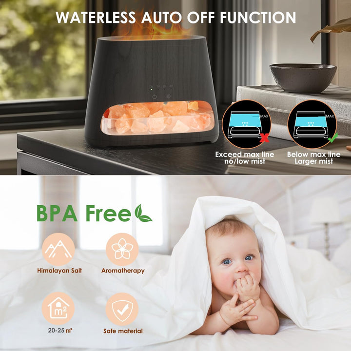 SALKING 2-in-1 Aroma Diffuser & Salt Range Pakistan Leuchte, Flammeneffekt Diffusor Aromatherapie fü